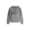 Marine Serre Faded Moon Fleece Zipped Hoodie In Gray