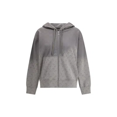 MARINE SERRE GRAY COTTON SWEATSHIRT