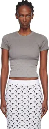 Marine Serre Gray Faded Moon Jersey Baby Fit T-shirt In Gray