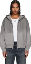 Marine Serre Gray Faded Moon Sleeve Hoodie In Gray