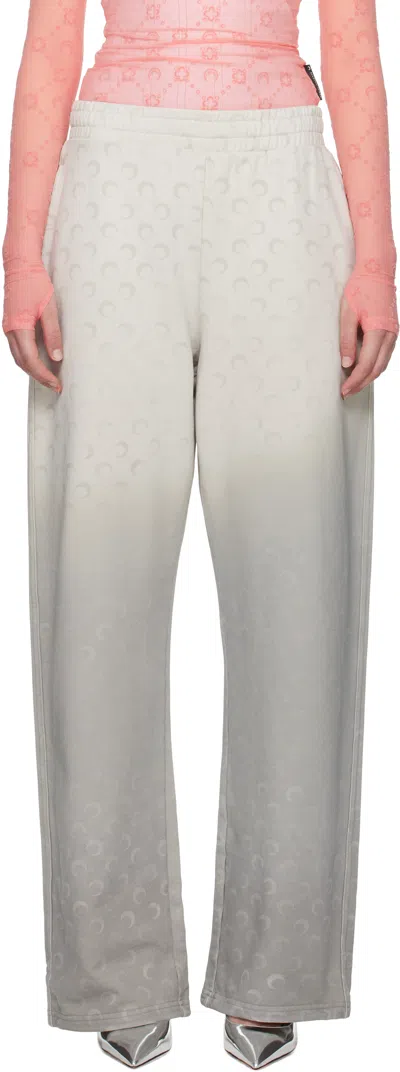 Marine Serre Gray Moon Faded Fleece Sweatpants