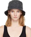 Marine Serre Gray Moon Laser Denim Bucket Hat In Gray