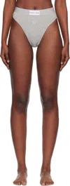 Marine Serre Gray Moon Logo Stretched Jersey High-waist Briefs In Gray