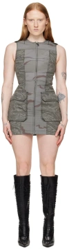 Marine Serre Regenerated Camouflage-pattern Minidress In Gr90 Dark Grey