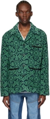 Marine Serre Green & Navy Towels Jacket In 05 Oriental Bright G