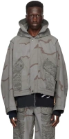 Marine Serre Green Regenerated Camo Jacket In Gr90 Dark Grey
