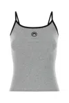 Marine Serre Ribbed Texture Tank Top With Spaghetti Straps In Grey