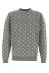 Marine Serre Grey Embroidered Wool And Viscose Sweater In Gray