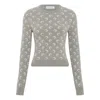 Marine Serre Fitted Short Length Sweater With Crewneck And Long Sleeves In Gray