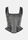 Marine Serre Camouflage Print Zipped Corset Top In Dark Grey