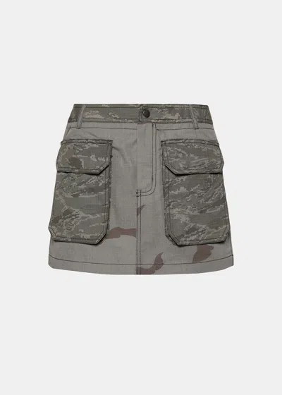 Marine Serre Regenerated Camouflage Miniskirt In Dark Grey
