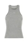 Marine Serre Grey Stretch Cotton Tank Top In Gray