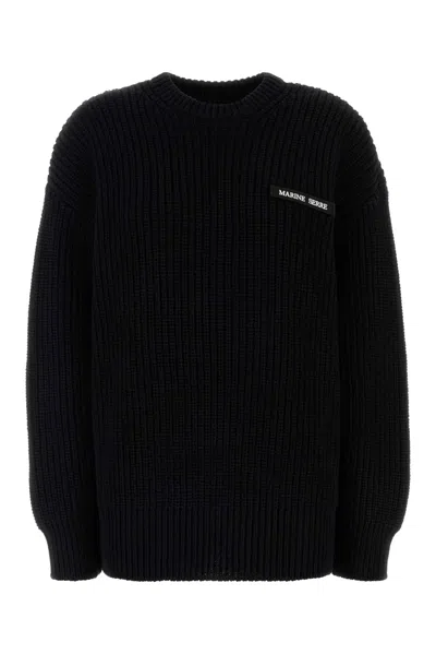 Marine Serre Half Cardigan Knit Crewneck Sweater In Animal Print