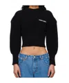 Marine Serre Half Cardigan Knit Sailor Sweater In Black