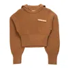 Marine Serre Half Cardigan Knit Sailor Sweater In Camel In Cammello