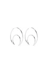 Marine Serre Moon Hoop Earrings In White