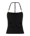 Marine Serre Halterneck Top Satin Gold-tone Hardware In Black