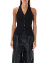 Marine Serre Moon Diamond Jacquard Top In Black