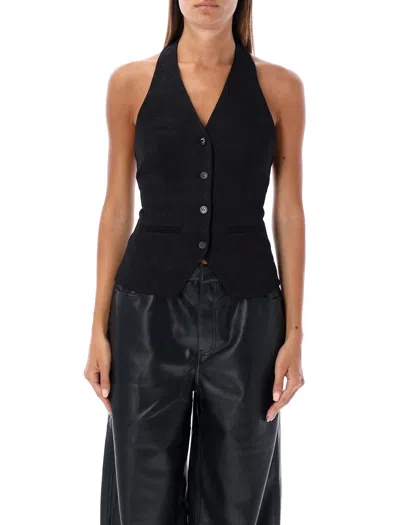 MARINE SERRE HALTERNECK TOP IN MOON DIAMANT JACQUARD