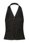 Marine Serre Moon Diamond Jacquard Top In Black