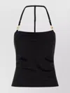 Marine Serre Halterneck Top Satin Gold-tone Hardware