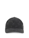Marine Serre Moon Laser Denim Baseball Hat In Gray