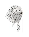 Marine Serre Stylish Hat With Tied Detail And Print In White