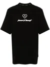 Marine Serre Heart Beat Organic-cotton T-shirt In Black