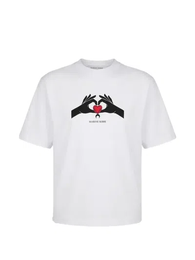 Marine Serre Heart-print T-shirt In White