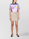 Marine Serre High Waist Geometric Pattern Skirt In Gray