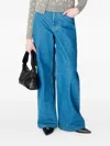 Marine Serre Loose Fit Jeans In Moon Laser Wash In Blue