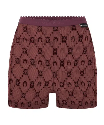 Marine Serre High-waisted Mini Shorts In Red