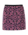 Marine Serre Embroidered Cotton And Polyester Mini Skirt In Black