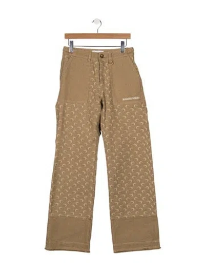 Pre-owned Marine Serre High-rise Straight Leg Jeans W/ Tags In Neutrals