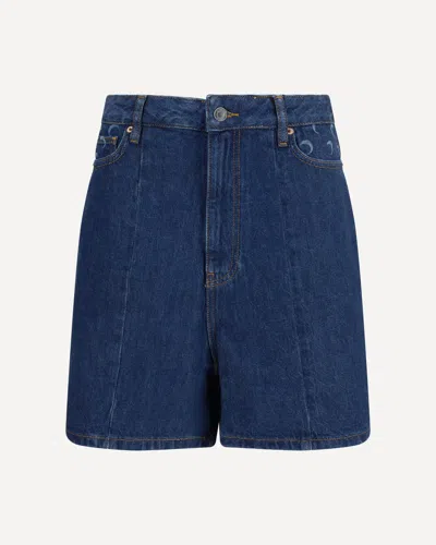 Marine Serre High-waisted Denim Shorts In Blue