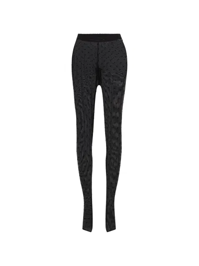Marine Serre High-waisted Moon Print Tights In Nero