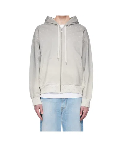 Marine Serre Hooded Zippered Sweatshirt In White