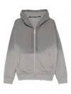 Marine Serre Faded Moon Fleece Zipped Hoodie In Gray
