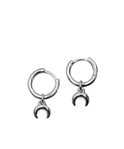 Marine Serre Hoop Earrings In Bright Silver