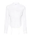 Marine Serre Household Lace-trimmed Shirt Dress In White