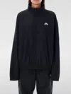 Marine Serre High-collared Black Nylon Track Jacket In Schwarz