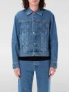 Marine Serre Structured Denim Jacket Featuring Chest Pockets In Blue