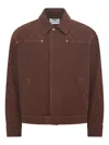 Marine Serre Jacquard Bomber Jacket In Brown