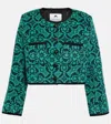 Marine Serre Green Boxy Tailored Jacket In Oriental Green