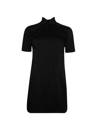 Marine Serre Jacquard Mini Dress In Blue