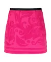 Marine Serre Fuchsia Miniskirt With All-over Jacquard Motif In Cotton Woman In Pink