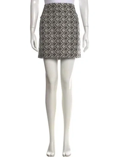 Pre-owned Marine Serre Jacquard Mini Skirt In White