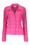 Marine Serre Jacquard Shirt In Fuchsia