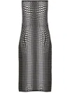 Marine Serre Gray Moon Skin Jacquard Knit Tube Midi Dress In Grey