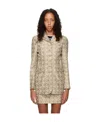 Marine Serre Regenerated Crescent Moon-print Blazer In Nude